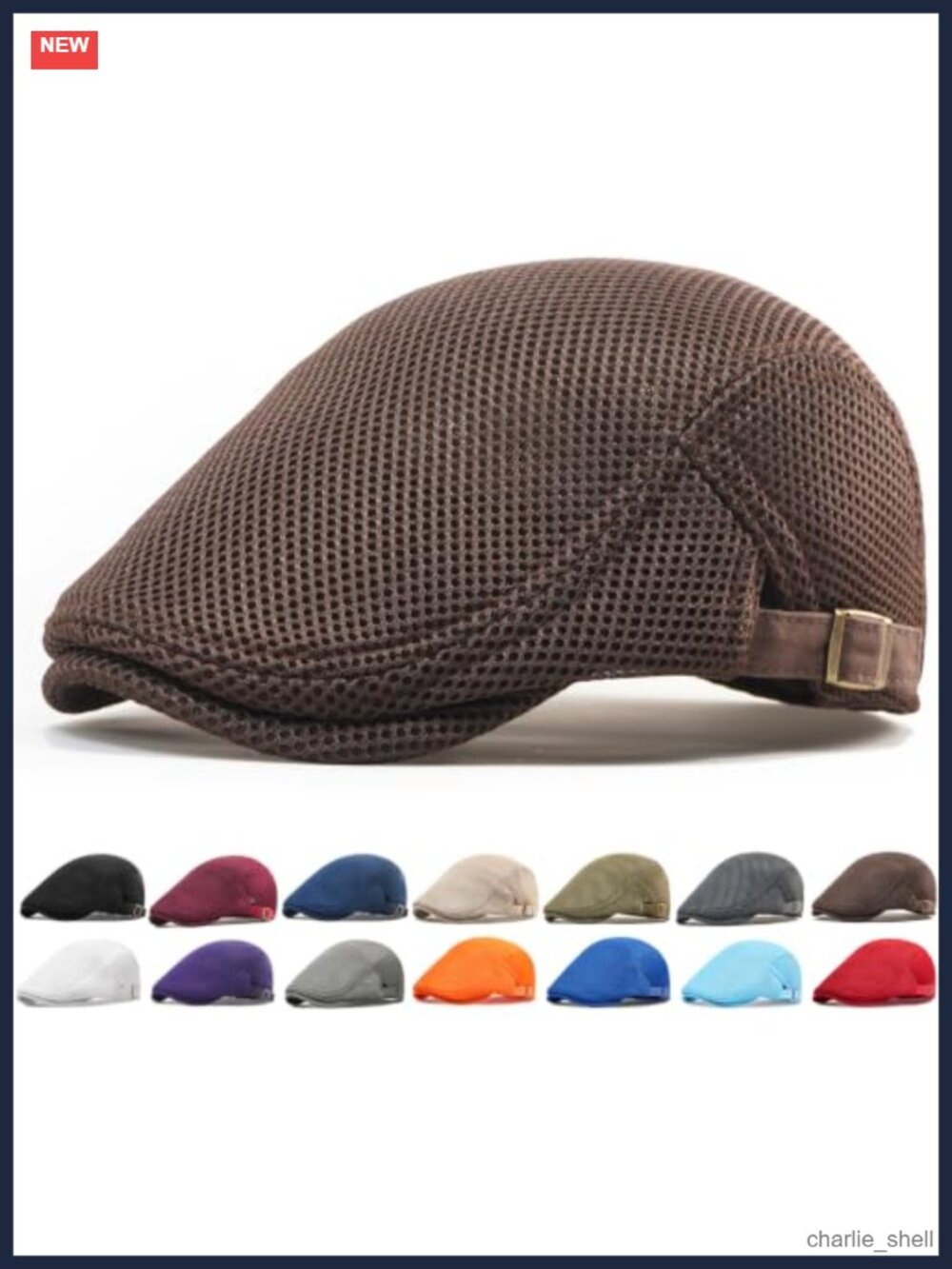Mens Mesh Newsboy Cap Breathable Beret Ivy Cabbie Hat Adjustable
